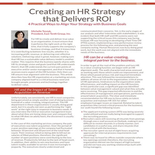 Creating An HR Strategy that Delivers ROI