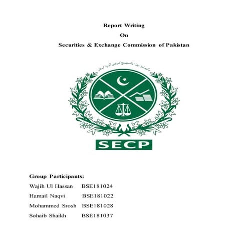SECP(Security exchange&commission of Pakistan)
