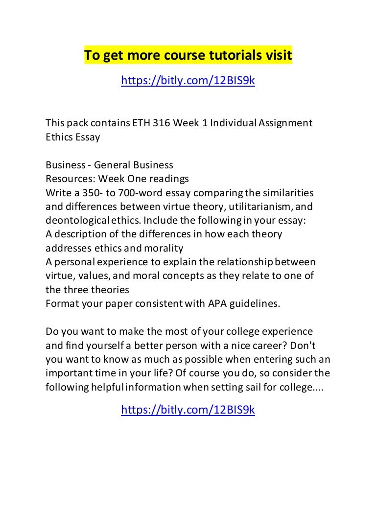 Eth 316 week 1 individual assignment ethics essay 06 picture