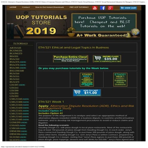 ETH/321 ENTIRE CLASS UOP TUTORIALS