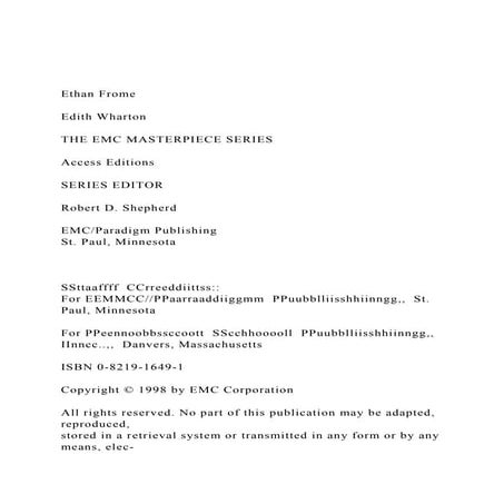 Ethan FromeEdith WhartonTHE EMC MASTERPIECE SERIES.docx