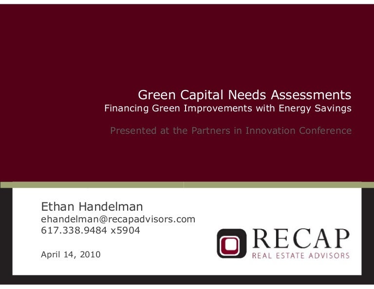 Ethan Handelman, Recap Real Estate Advisors