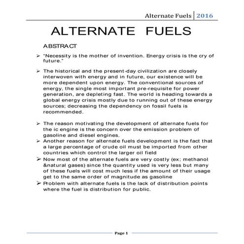 alternate fuel report
