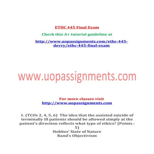 Ethc 445 final exam