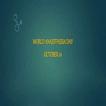 World Anaesthesia Day