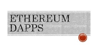Ethereum blockchain dapps demo