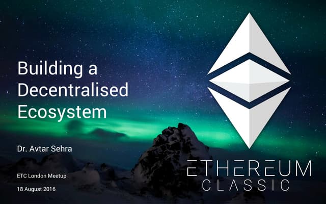 Ethereum Classic 18 August 2016 