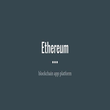 Ethereum @ descon 2016
