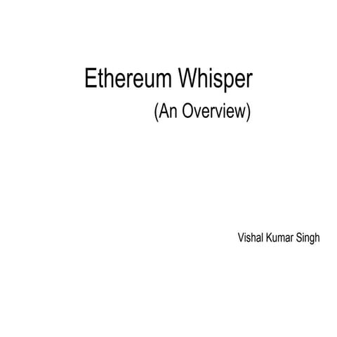 Ethereum whisper
