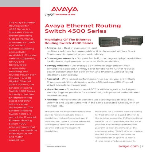 Ethernet routing switch 4000 series