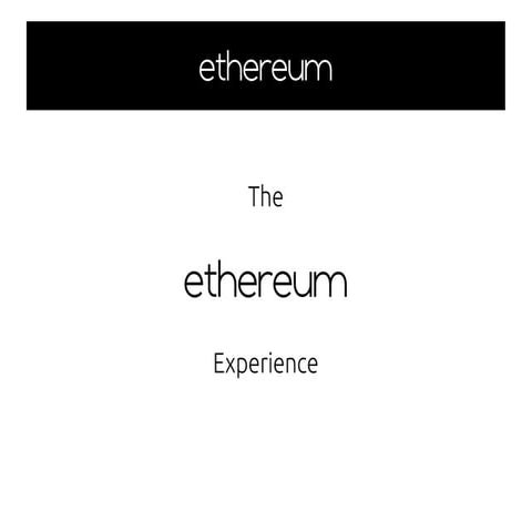 The Ethereum Experience
