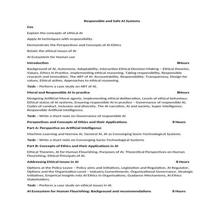 Ethical AI Syllabus for Engineering Students