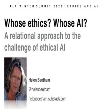 ALT Ethical AI summit, HB keynote, Dec 2023