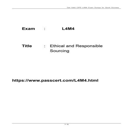 Ethical and Responsible Sourcing L4M4 PDF
