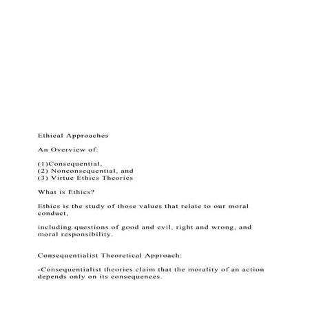 Ethical Approaches An Overview of .docx
