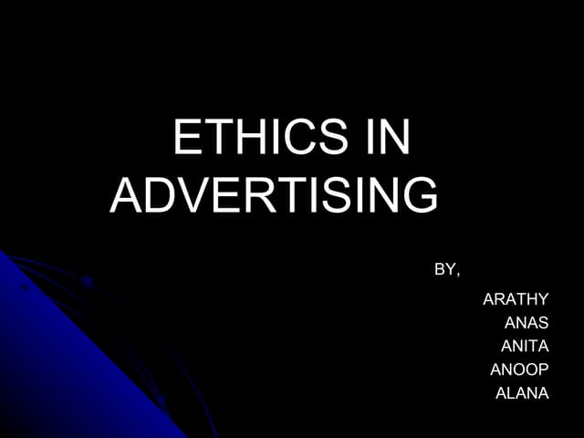 Ethical Aspects In Advertising