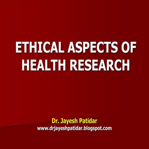 Ethical aspects of health research nursing research ppt
