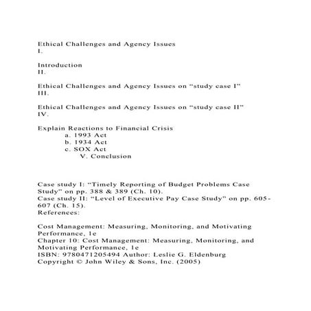 Ethical Challenges and Agency IssuesI.IntroductionII.E.docx