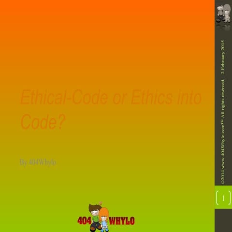 Ethical coffee machine ethical code or ethics into code v0.2