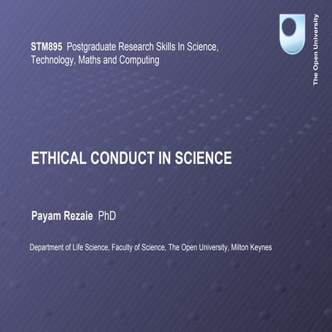 Ethical Conduct In Science March 2010