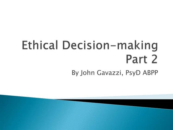 Ethical decision making (corey et al) | PDF