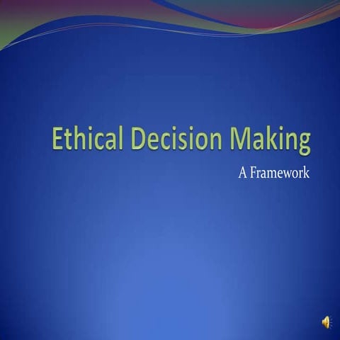 Ethical decision making