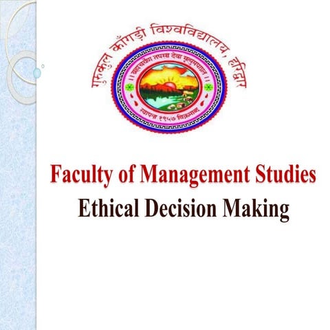 Ethical decision making