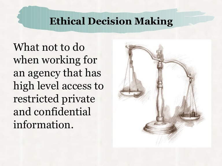 Ethical Decision Making