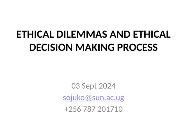 Ethical decision making (corey et al) | PDF