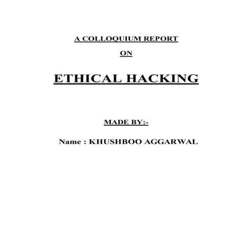 Ethical hacking.