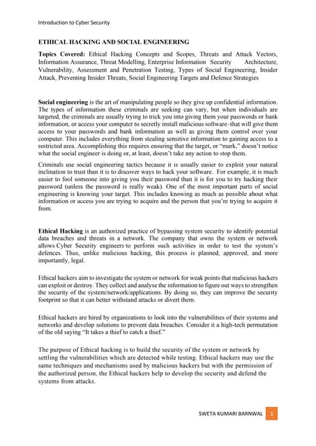 Ethical hacking and social engineering