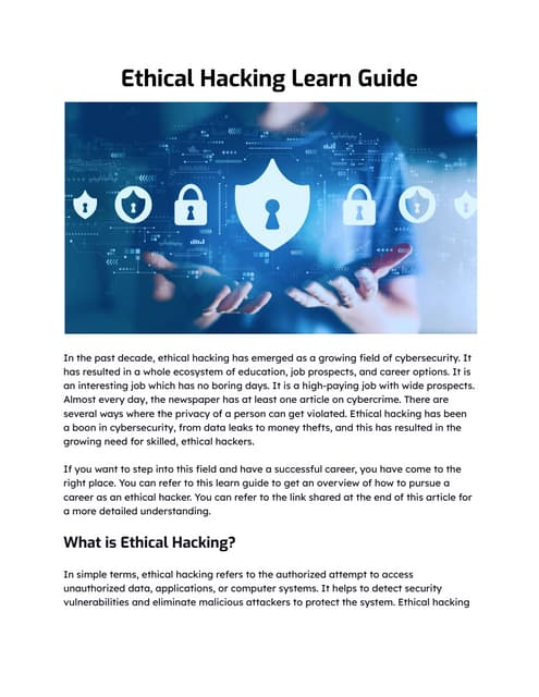 Skills of Ethical Hacker | PPT