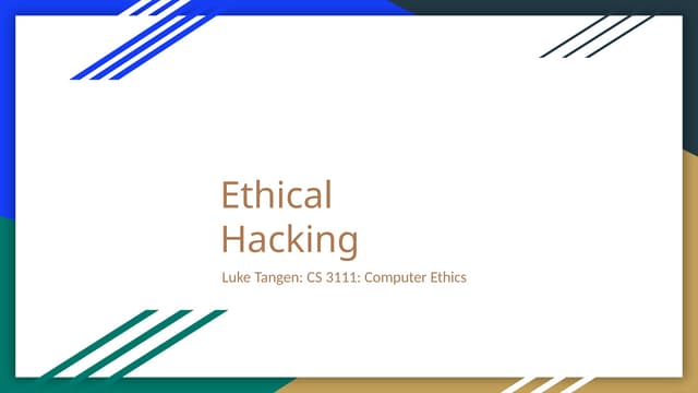 Ethical Hacking  and its scope and its application