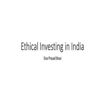 Ethical Investing in India