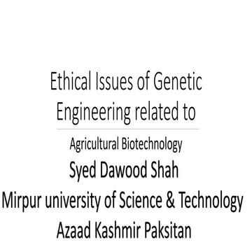 Ethical issues of genetic engineering