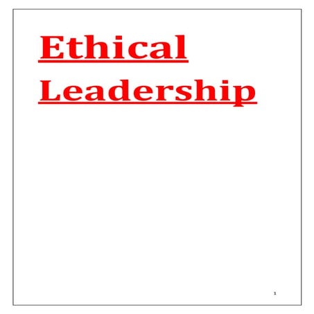 Ethical leadership 