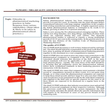 Ethical practices in pharma