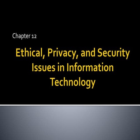 Ethical privacy and security issues