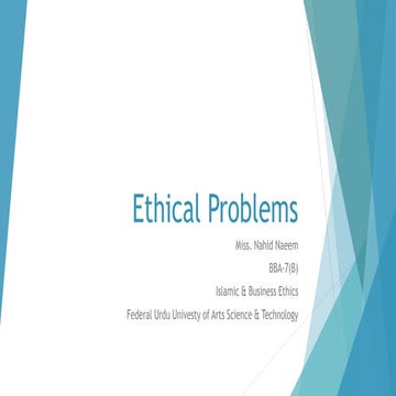 Ethical Problems in Business and it's Sollutions