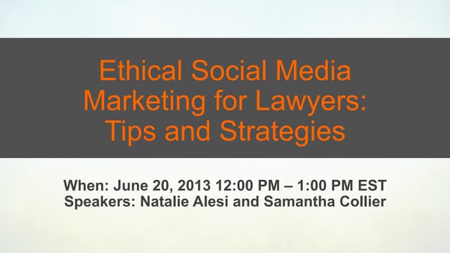 Ethical Social Media Marketing for Lawyers