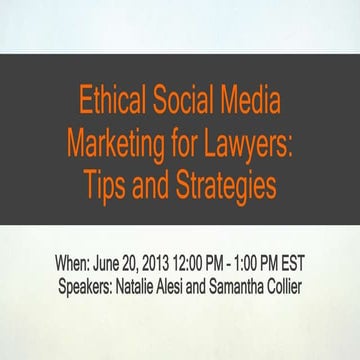 Ethical social media marketing for lawyers june 20