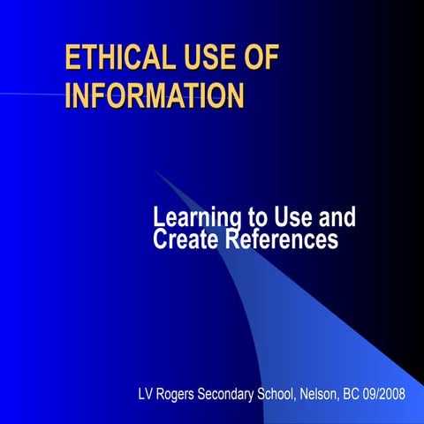 Ethical Use Of Information