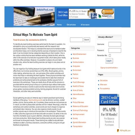 Ethical ways to motivate team spirit