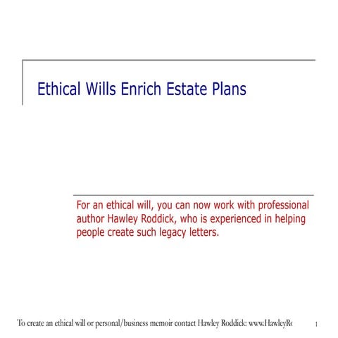 Ethical Wills Enrich Estate Plans | PPS