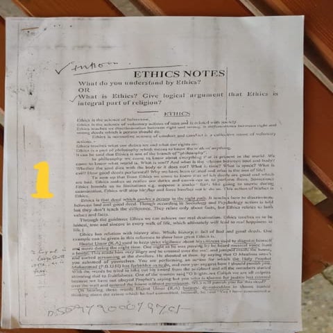 Ethics 1 (non-muslims)