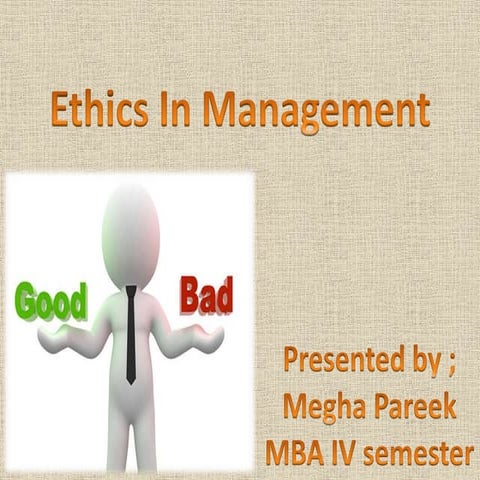 Ethics in management