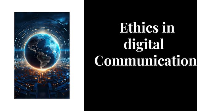 ethics in digital communication . Introduction. Why should we use ethics in d...