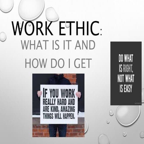 Work Ethics.What is it?How do we get it?