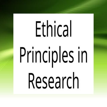 Research Ethical Standards and Principles | PPTX