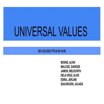 Universal Human Values Universal Human Values | PPTX